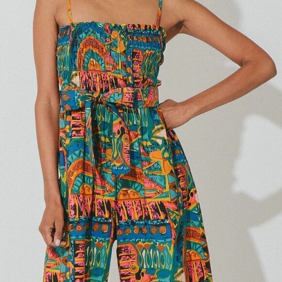 CLEOBELLA Sefina Jumpsuit 100% Cotton Multicolor print - Picture 4 of 8